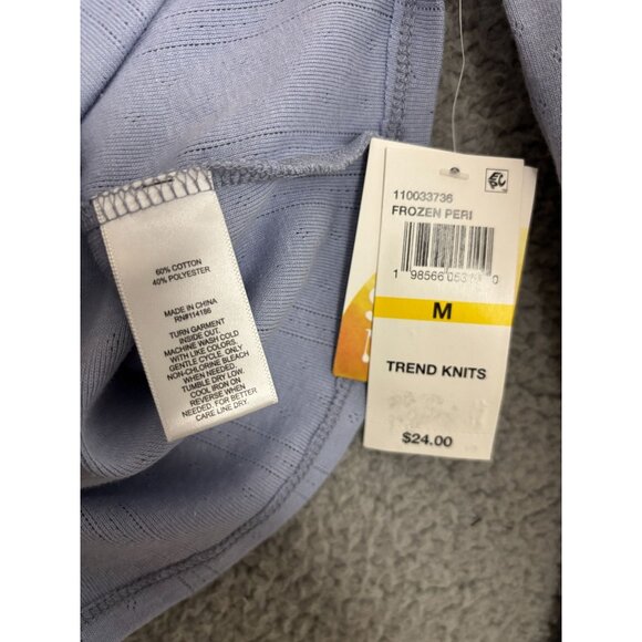 Sugar Moon Frozen Peri Trend Knits Long Sleeve Top W/ Lace Trim Medium NWT's - Picture 6 of 8